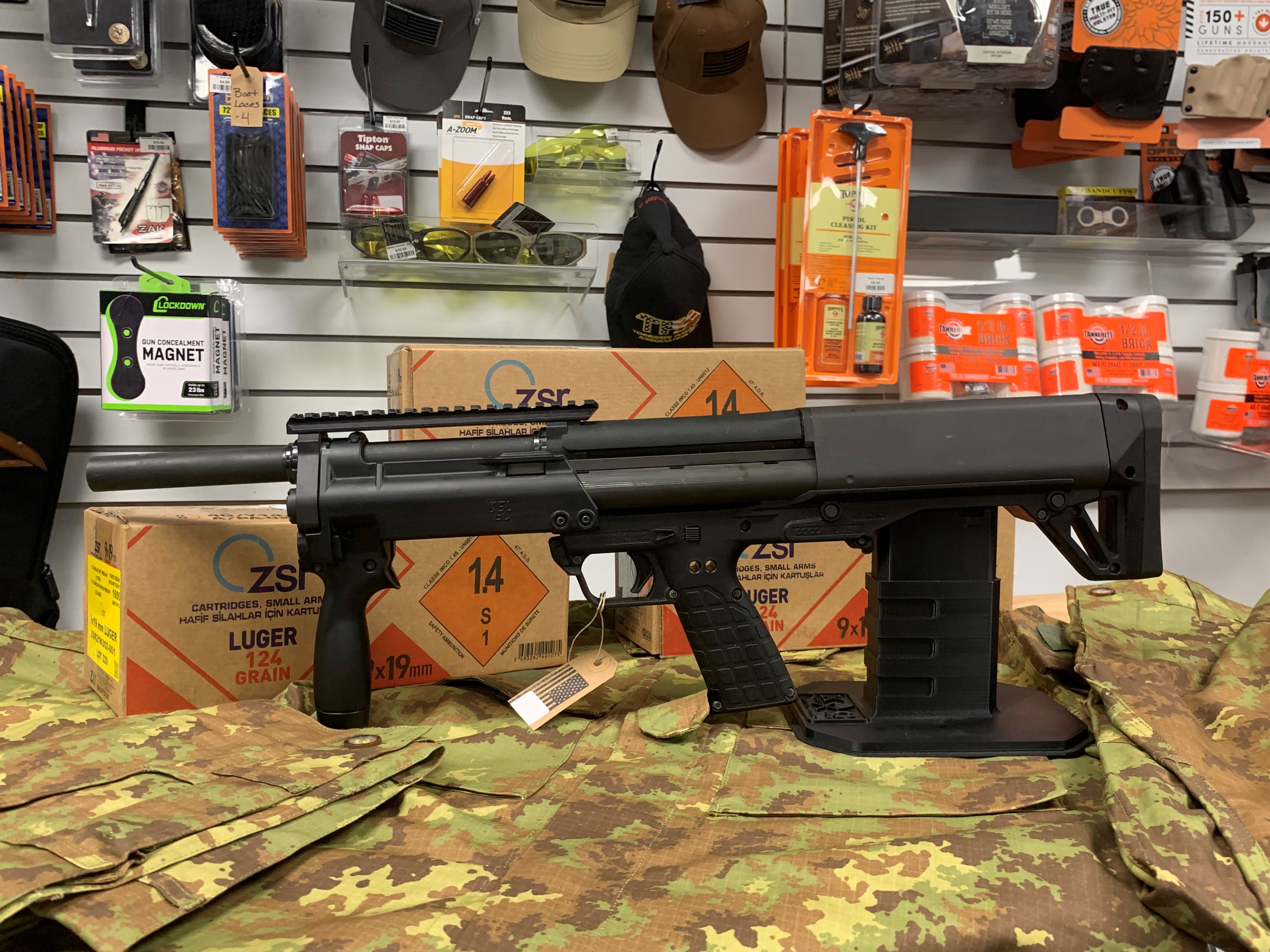 Kel-Tec, KSG, Pump Action Shotgun, 12 Gauge, 3" Chamber, 18.5" Barrel, Black Finish, Synthetic Stock, Tactical Handguard with Rails, 7+7 Rounds