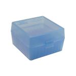 FLIP TOP RIFLE AMMO BOX 223-RUGER 6X47 100 ROUND BLUE