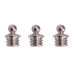 BRASS SKIRTED BEAD, 1/16'' 3-56 TPI, BRIGHT SILVER, 3-PAK