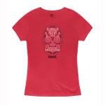 WOMEN'S SUGAR SKULL BLEND T-SHIRT XL RED HEATHER