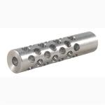 #01 MUZZLE BRAKE 22 CALIBER 7/16-28 SS SILVER