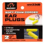 CORDED FOAM EAR PLUGS W/ BLUE/YELLOW CORD & PLASTIC CASE 2PK