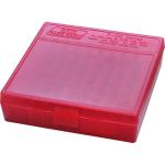 FLIP TOP PISTOL AMMO BOX 38 SPL-357 MAGNUM 100 ROUND RED