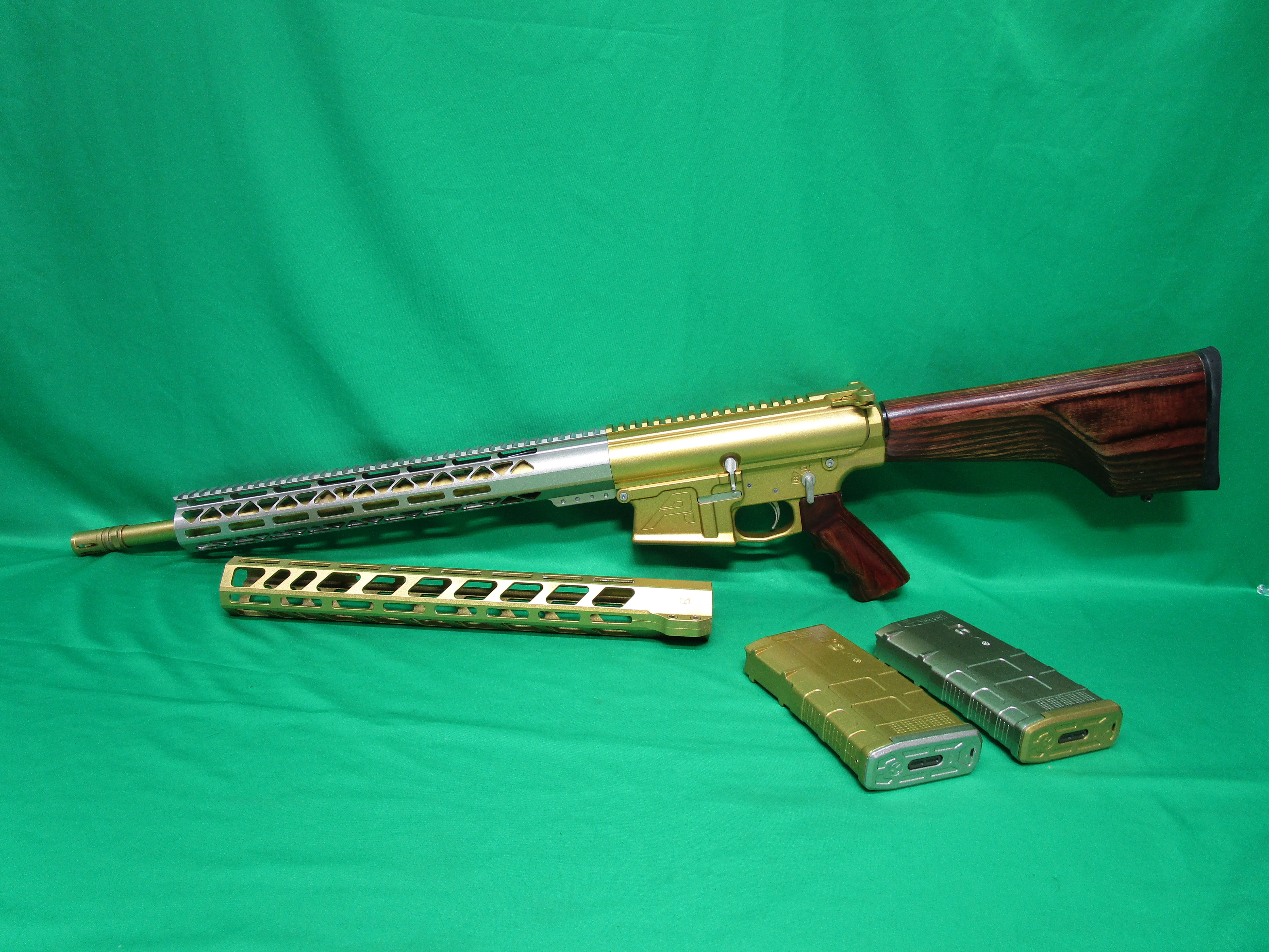 USED AERO PRECISION M5 BUILD 308WIN 18" GOLD & SILVER W/ BOYD'S STOCK & 2 MAGS US353663
