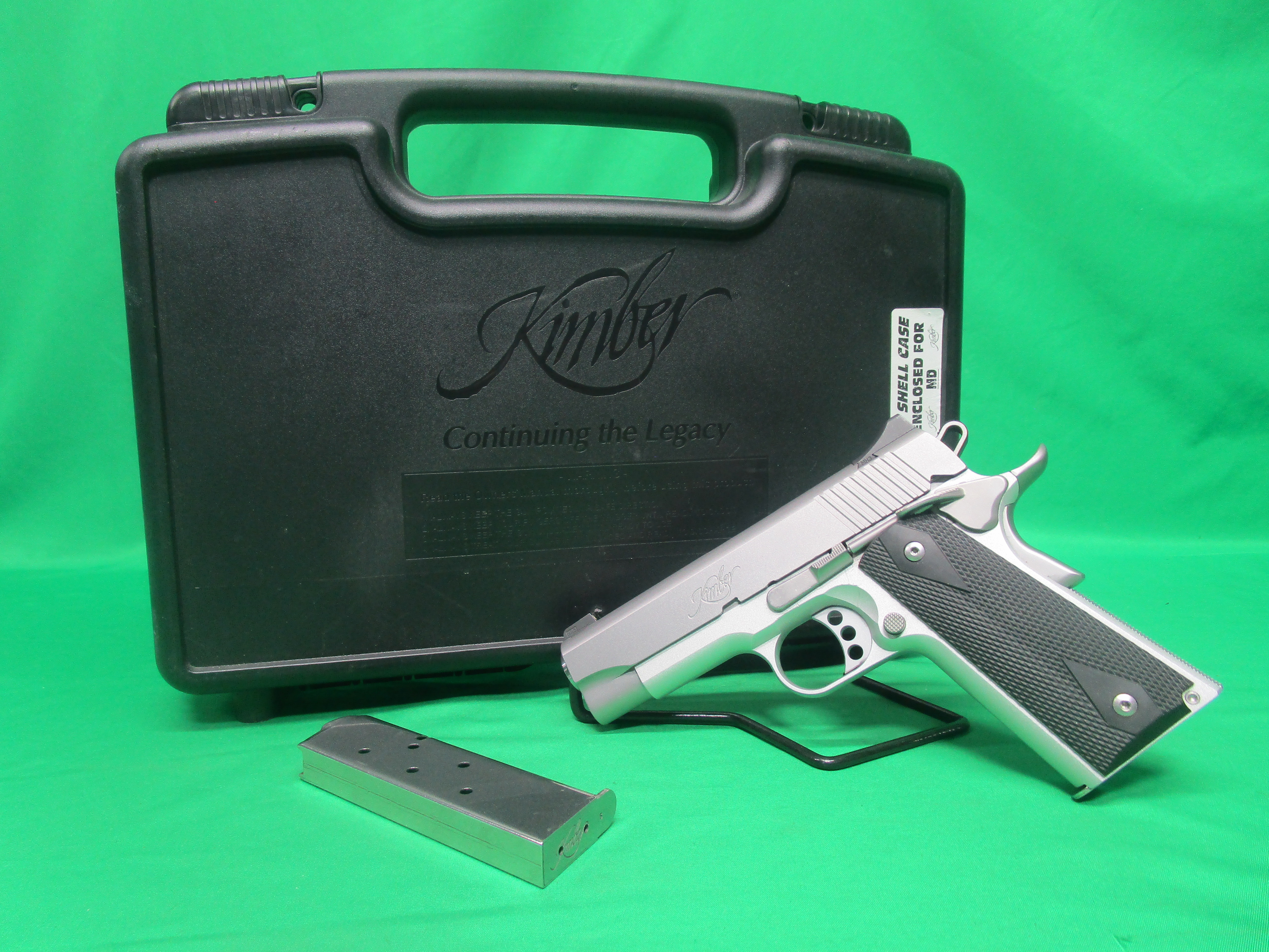 USED KIMBER 3200071 1911 STAINLESS PRO CARRY NIGHT II 45ACP 4" W/ CASE & 2 MAGS KR166346