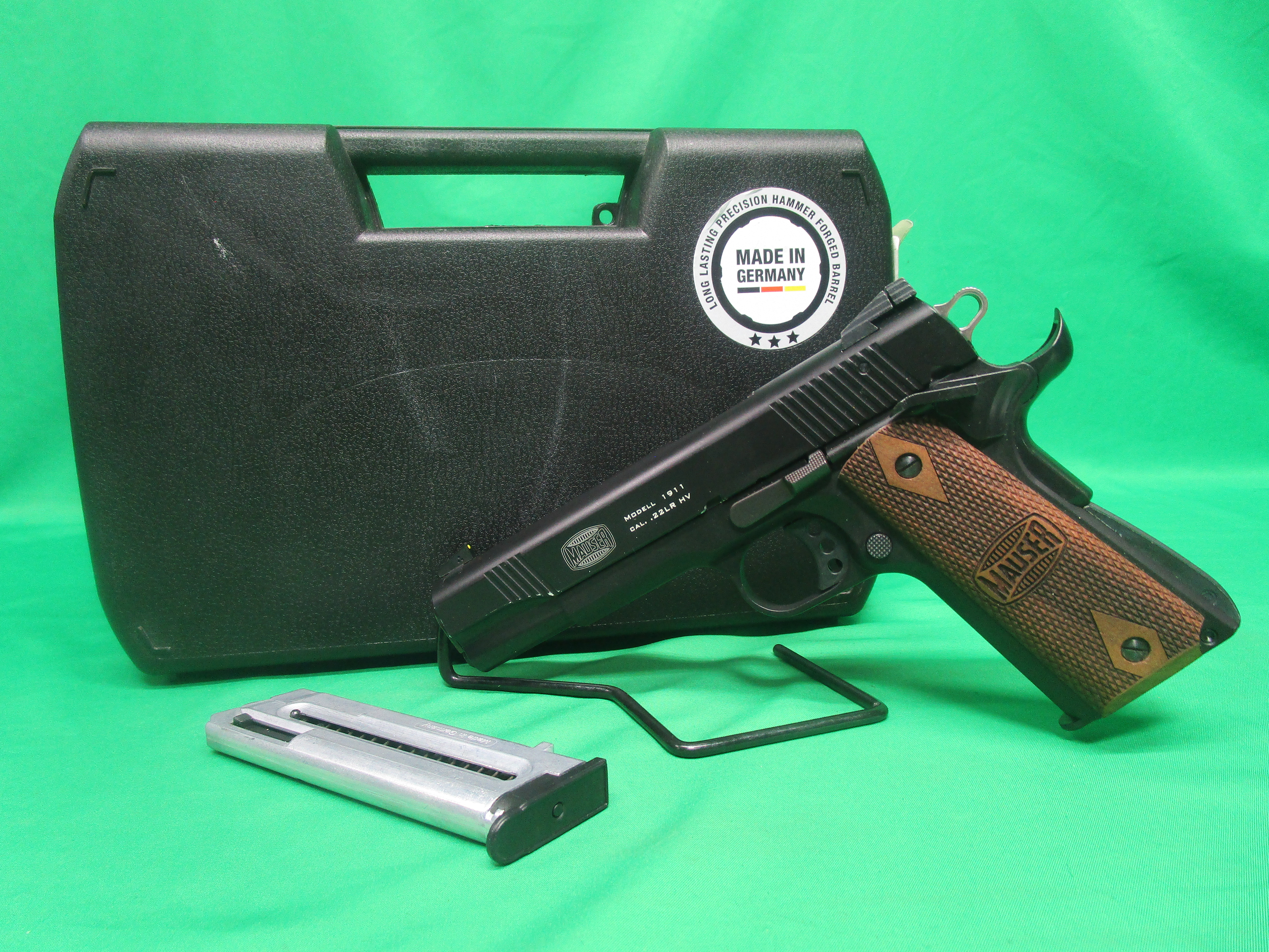 USED MAUSER RIMFIRE 1911 22LR 5" W/ CASE & 2 MAGS B100770