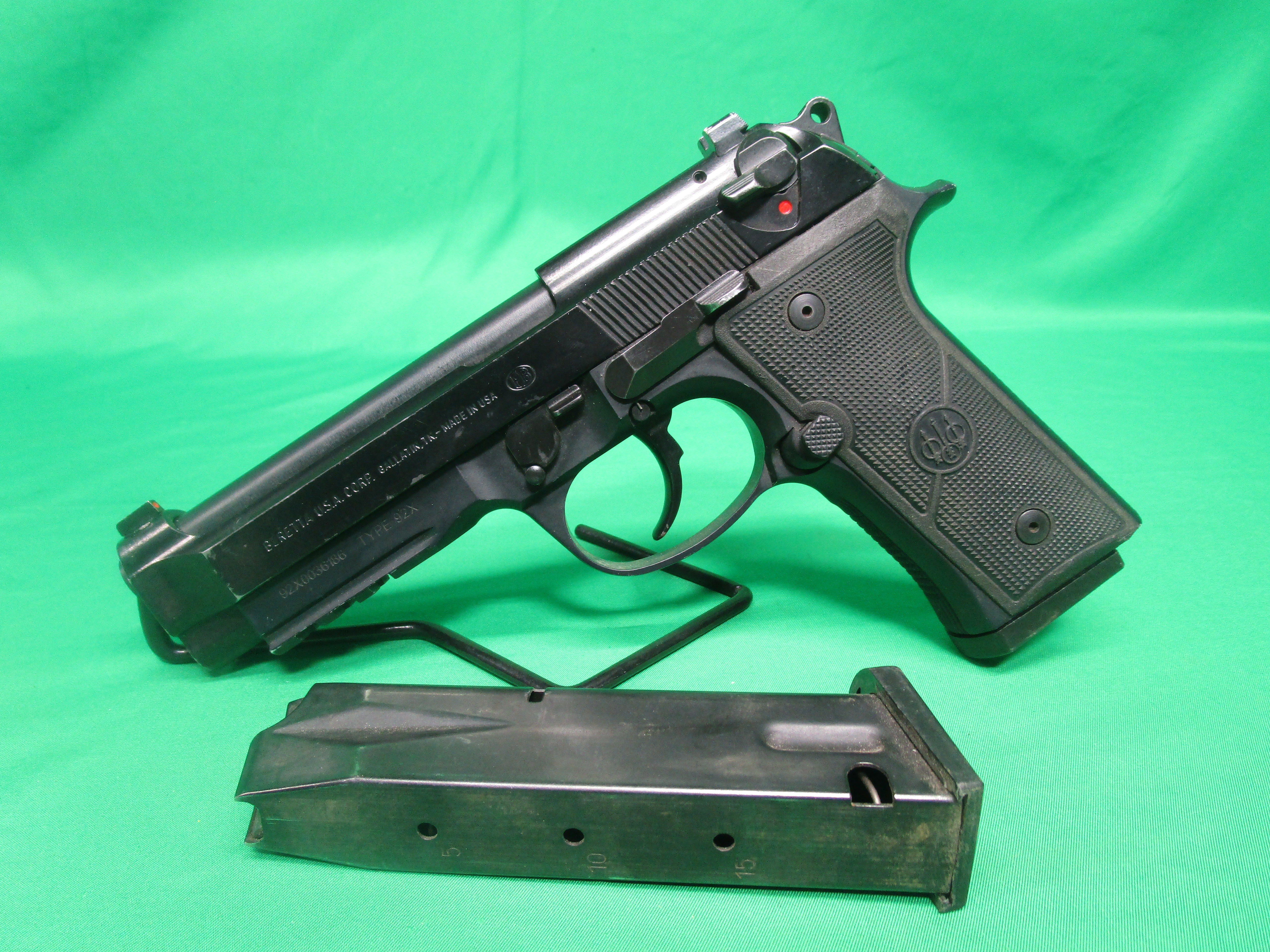 USED BERETTA 92X 9MM 5" W/ 2 MAGS 92X0036186
