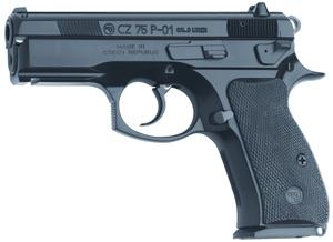 NEW CZ, 75 P-01, SEMI-AUTOMATIC, DA/SA, COMPACT, 9MM, 3.75" COLD HAMMER FORGED BARREL, ALLOY FRAME, BLACK FINISH, RUBBER GRIPS, FIXED SIGHTS, DECOCKER, 2 MAGAZINES, 14 ROUNDS 806703911991