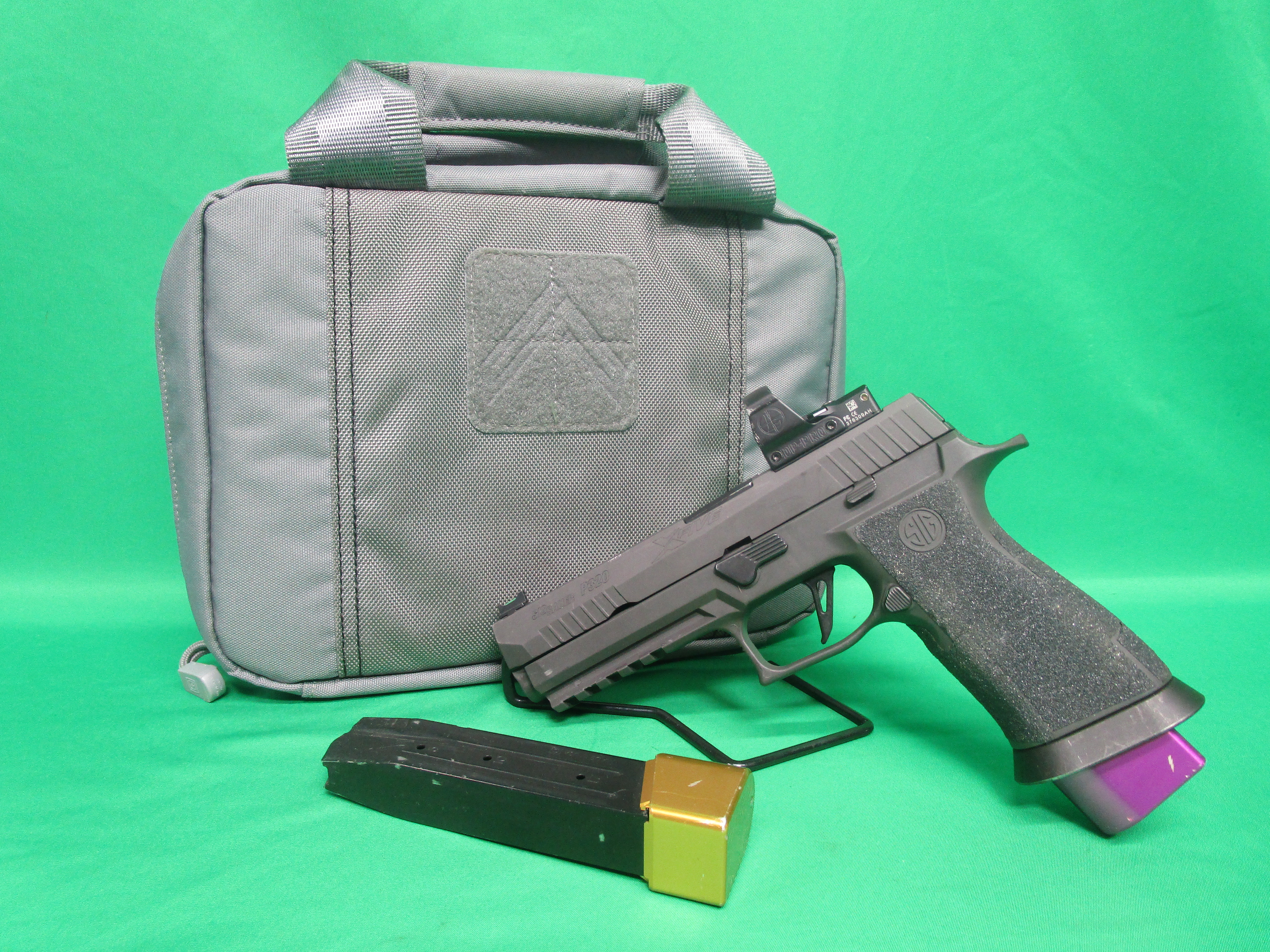 USED SIG SAUER P320 XFIVE 9MM 5" W/ BAG, LEUPOLD DELTA POINT PRO & 2 MAGS 58J312910