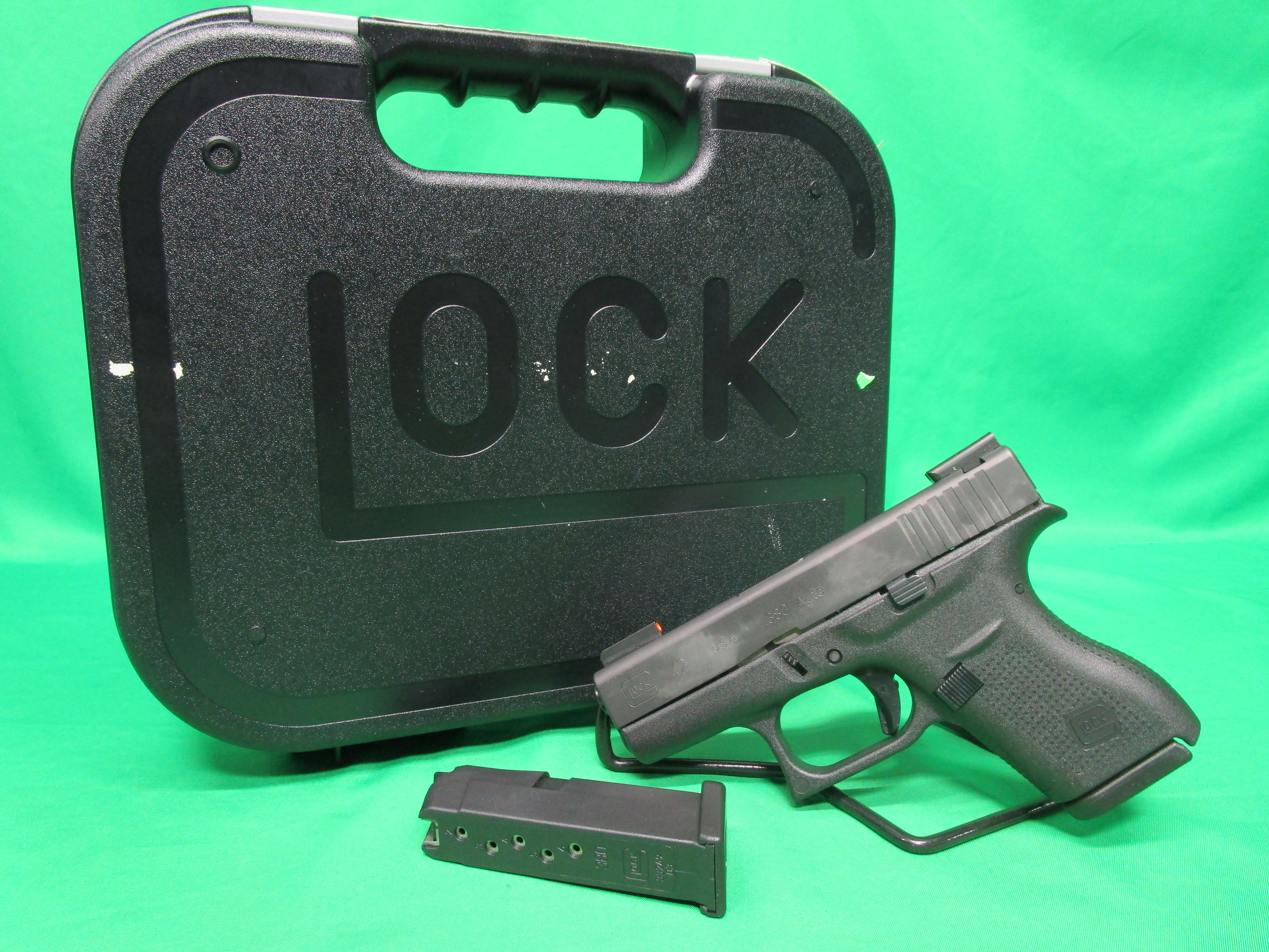 USED GLOCK UI4250201 42 380ACP 3" W/ CASE & 2 MAGS AGAX015