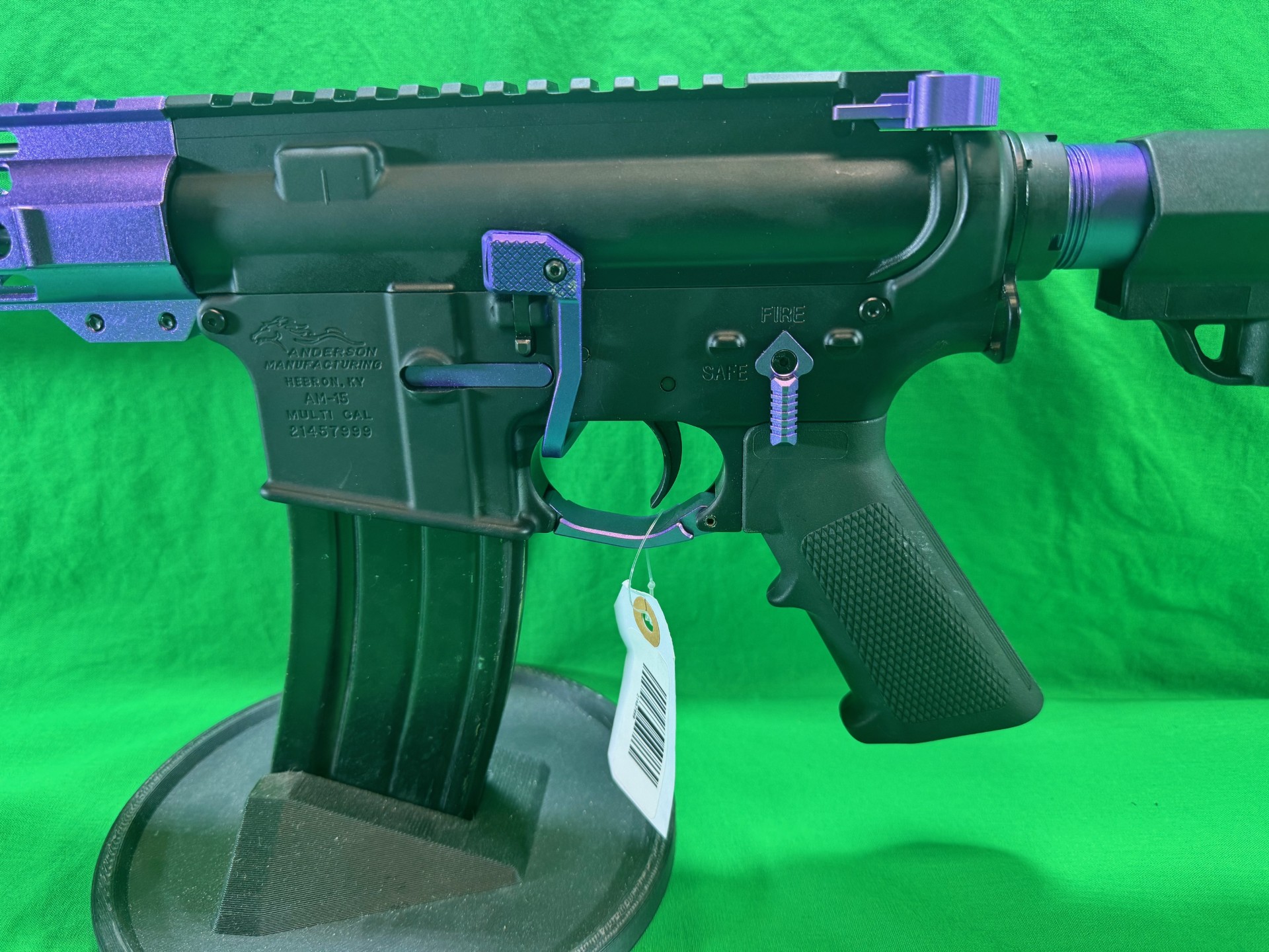 R15 - .223 Wylde, Purple Accents, 16" Barrel with 15" handguard.