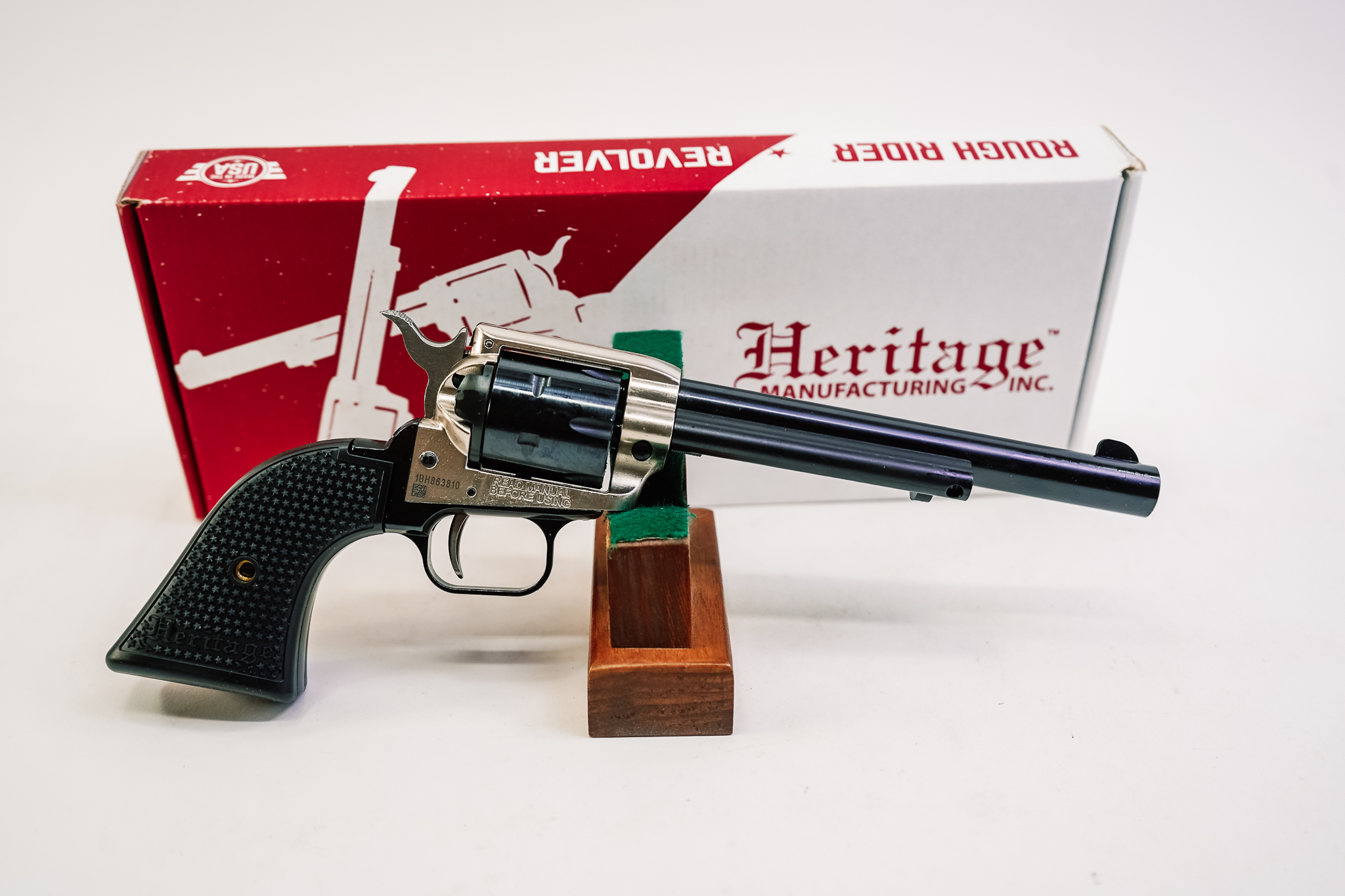 Heritage Rough Rider 22lr Nickel/Black 6.5” NEW RR22B6NI
