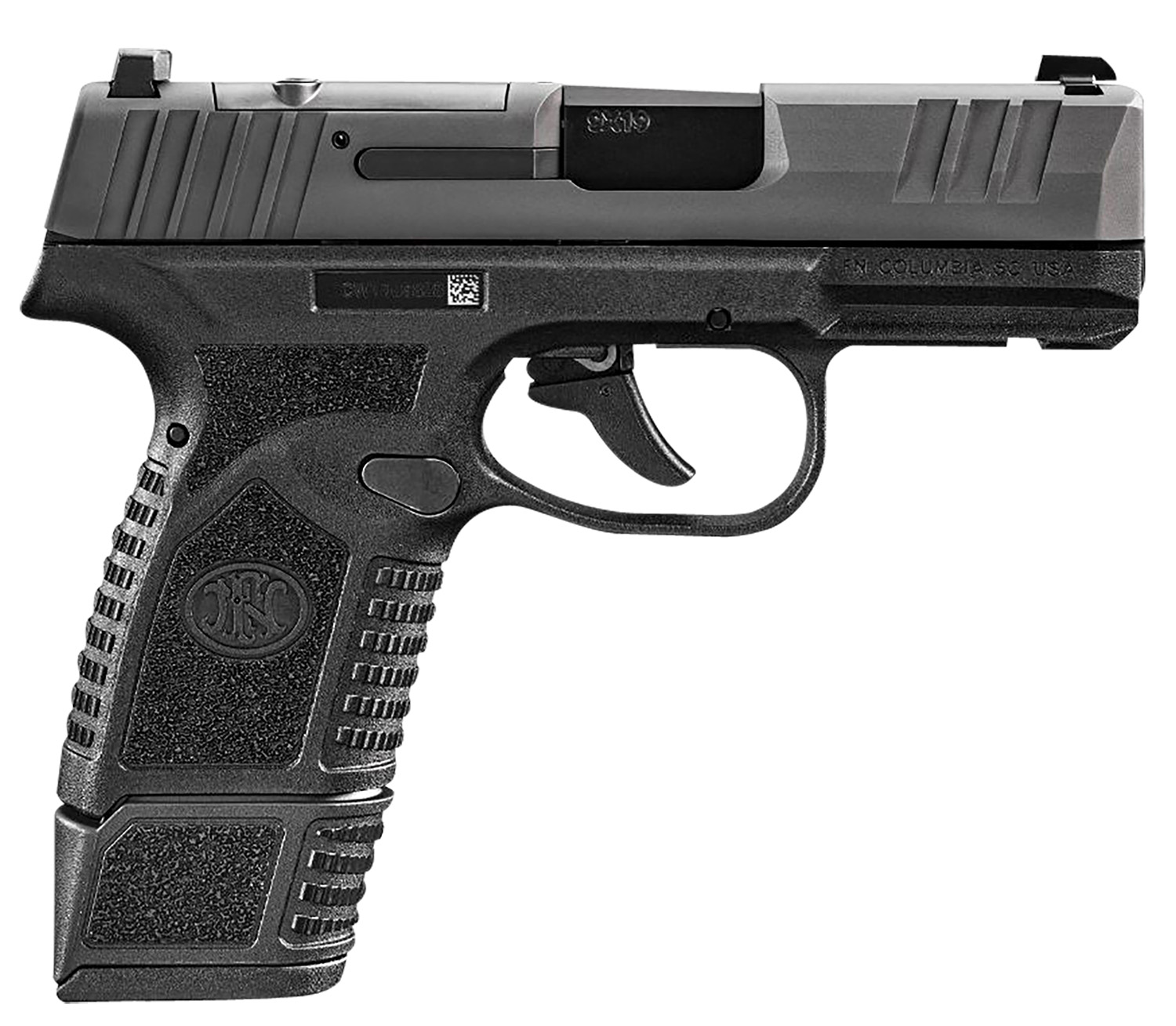 FN 66101410 Reflex MRD Micro-Compact Frame 9mm Luger 15+1/11+1, 3.30" Black Target Crown Steel Barrel, Black PVD Optic Ready/Serrated Steel Slide & Polymer Frame w/Picatinny Rail, Ambidextrous
