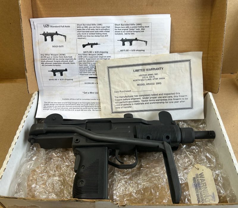 NEW IN BOX Group/Vector MiniUzi Transferable Machine Gun