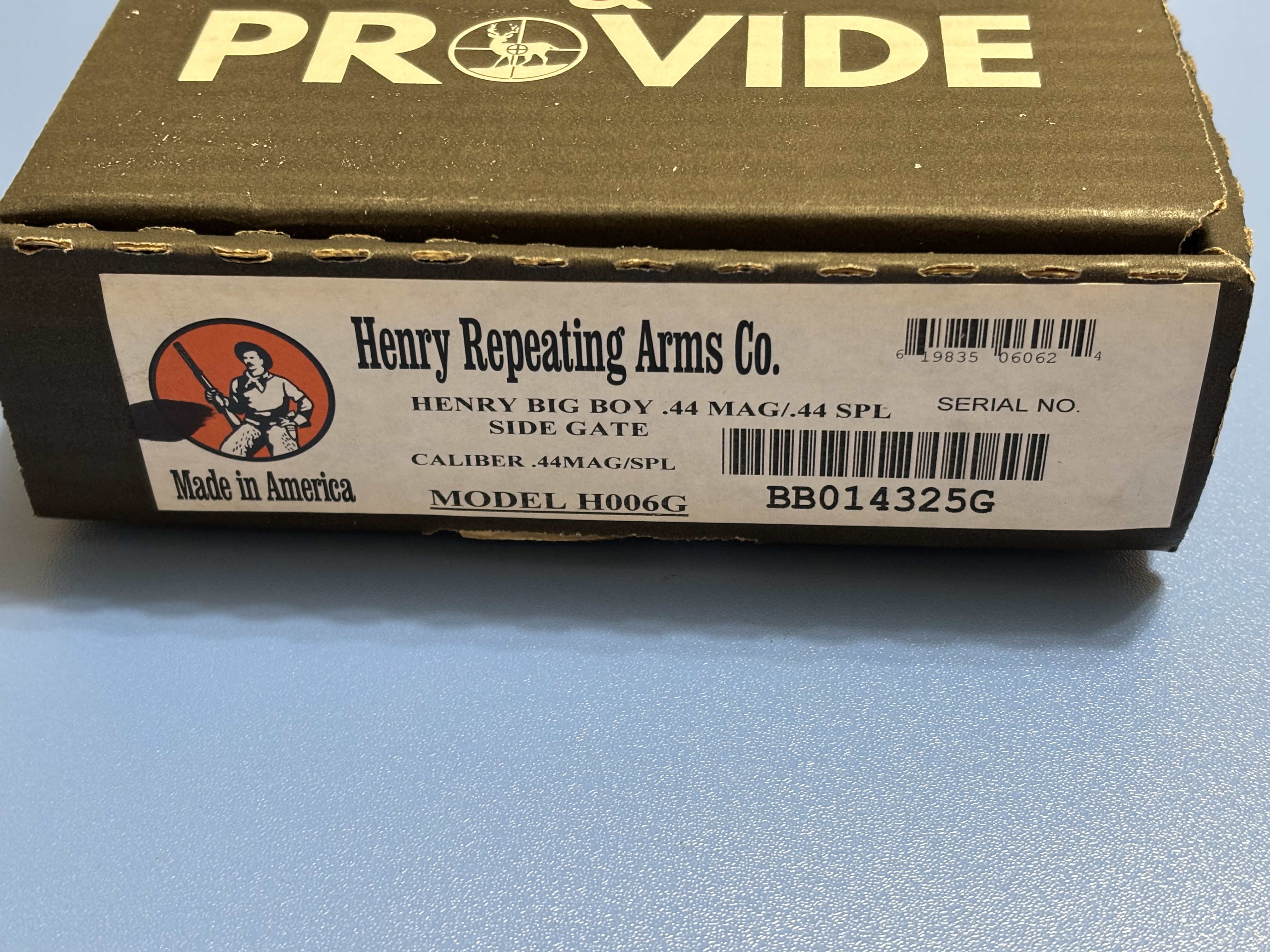 Henry Big Boy Brass Side Gate Lever Action Rifle .44MAG/44SPL 10+1 20" Oct. Barrel SKU:H006G FNIB