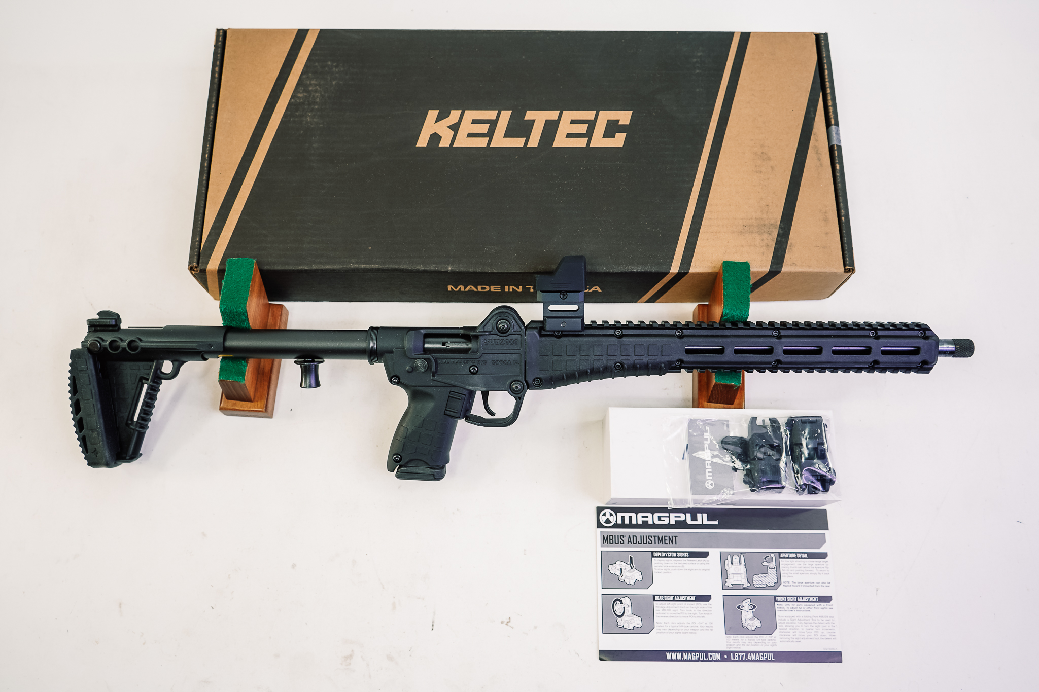 Kel-Tec SUB2K9GLKBLKD SUB2000 Defender w/Optic 9mm Luger 15+1 16.15"