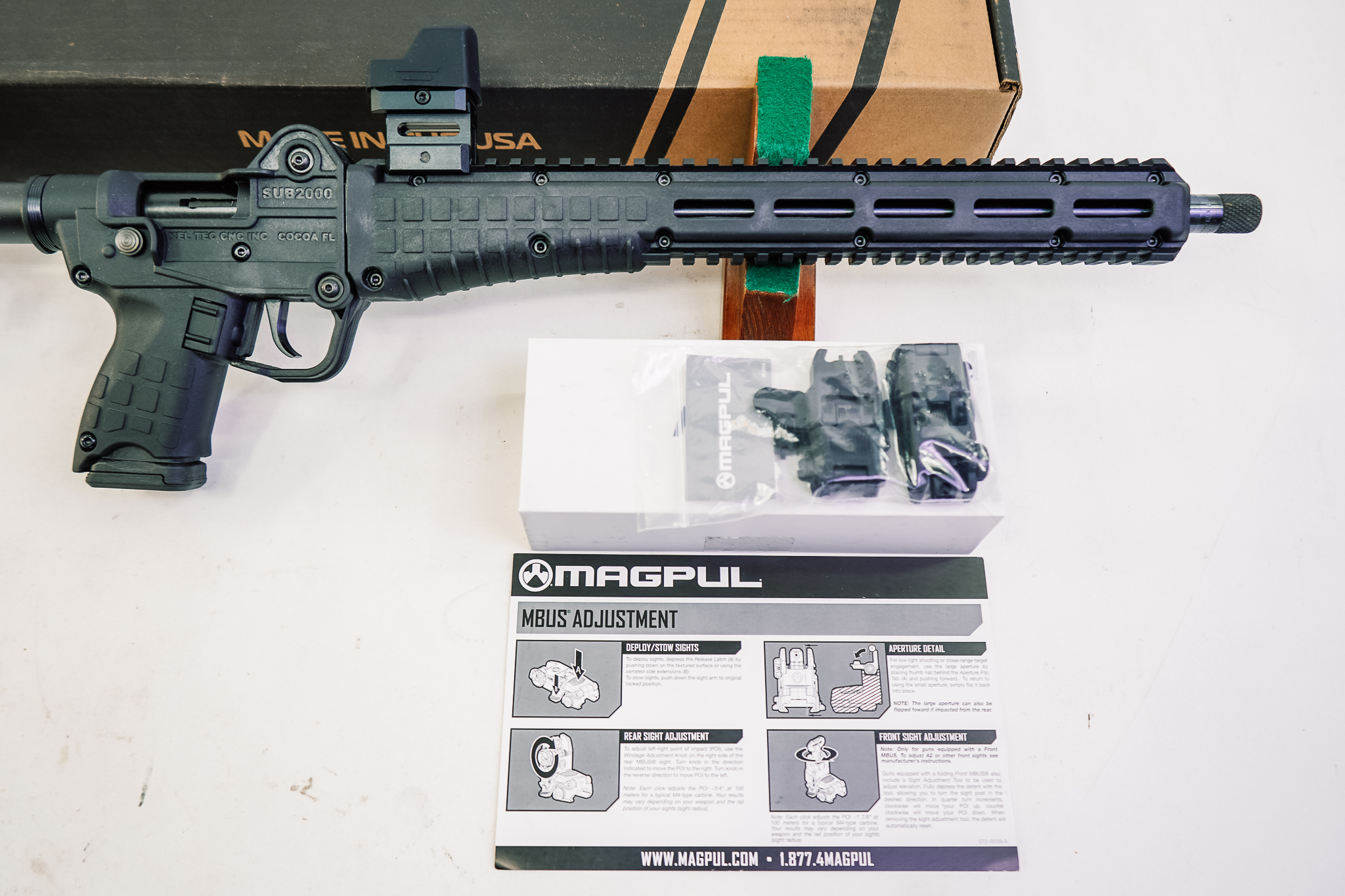 Kel-Tec SUB2K9GLKBLKD SUB2000 Defender w/Optic 9mm Luger 15+1 16.15"