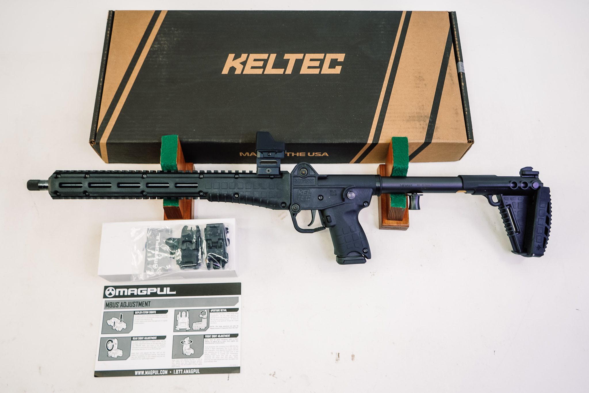 Kel-Tec SUB2K9GLKBLKD SUB2000 Defender w/Optic 9mm Luger 15+1 16.15"