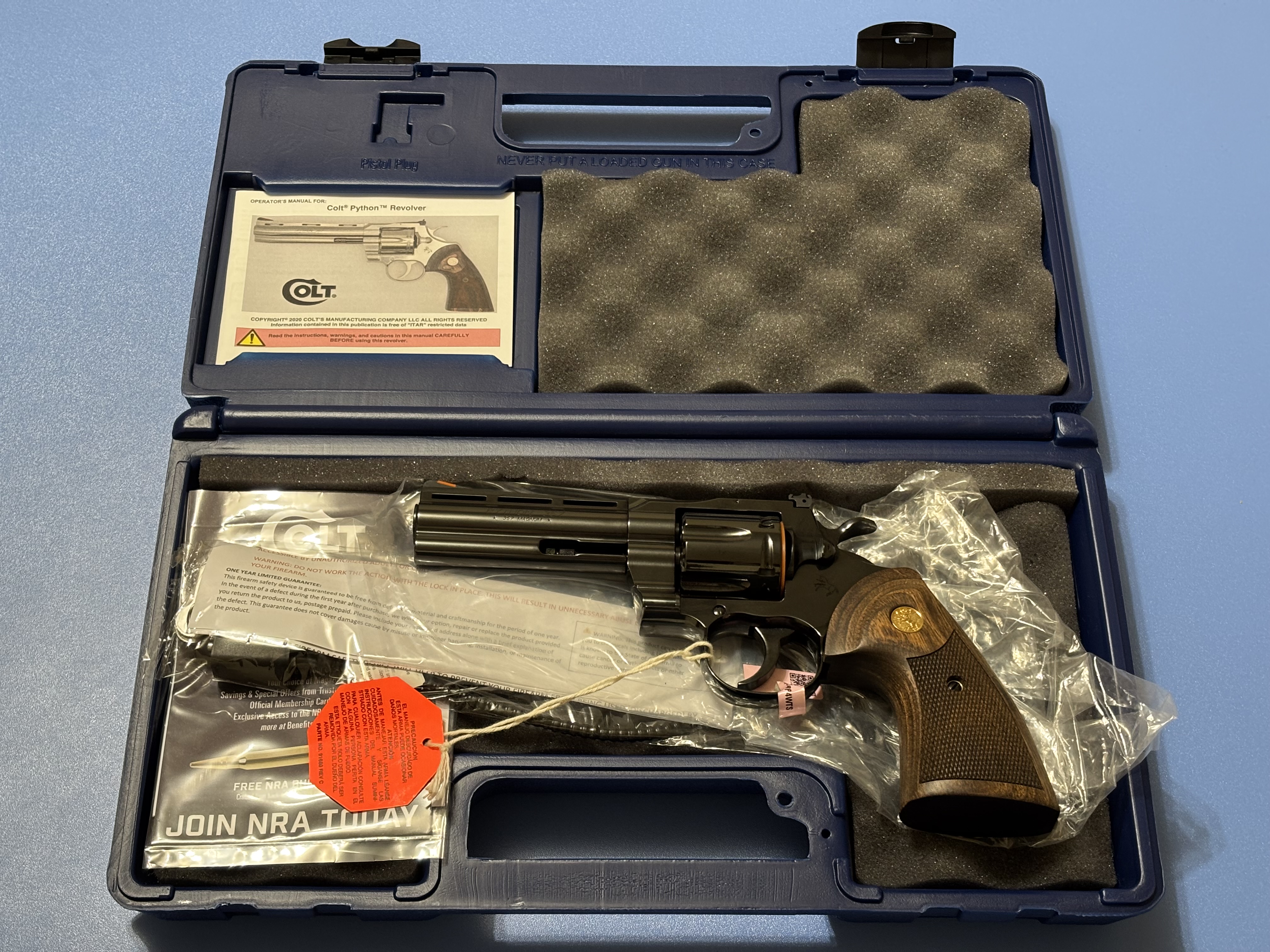 Colt Python .357MAG 6-Shot 4.25" Blued Revolver Factory New Walnut Grips